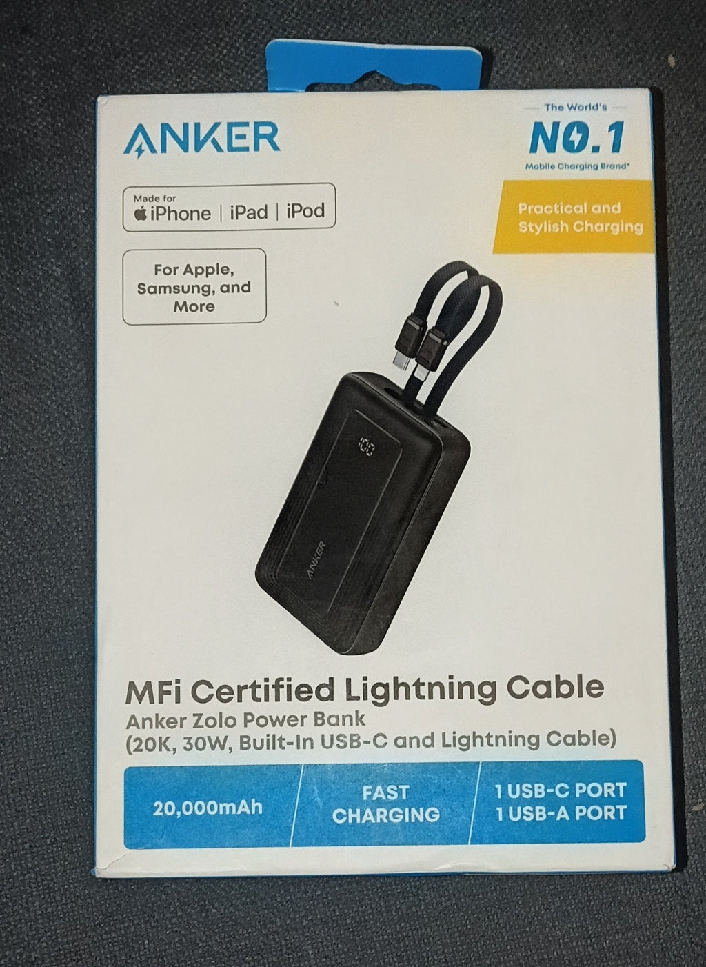 Anker MFi Certified Lightning Cable Power Bank